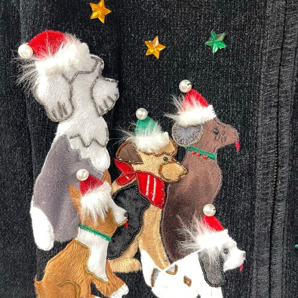 Not So Ugly Christmas Sweater Dog Lover Tree Medium Lisa International Vintage - Picture 5 of 10